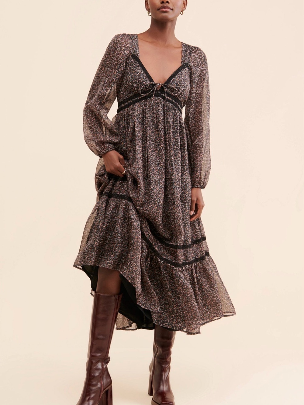 saltwater LUXE Bohemian midi dress (Gunne Sax vibes!)